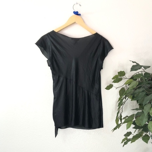 BCBGeneration Shiny Black Layered Top - Picture 6 of 6